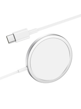 Hoco Ασύρματος Φορτιστής (Qi Pad) 15W Power Delivery Λευκός (CW30 Pro)
