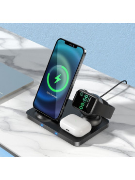 Hoco Ασύρματος Φορτιστής (Qi Pad) 15W Μαύρος (CW33)