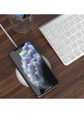 Hoco Ασύρματος Φορτιστής (Qi Pad) 15W Λευκός (CW26 Powerful)
