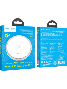Hoco Ασύρματος Φορτιστής (Qi Pad) 15W Λευκός (CW26 Powerful)
