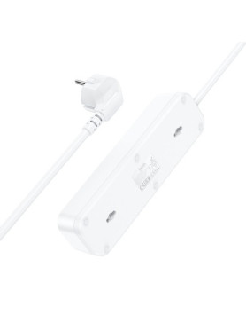 Hoco Πολύπριζο 3 Θέσεων με 3 USB-A, Διακόπτη και Καλώδιο 1.8m