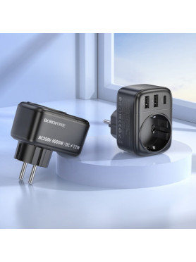 Borofone Πολύπριζο με 2 USB-A και USB-C