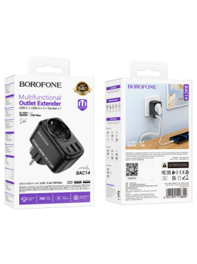 Borofone Πολύπριζο με 2 USB-A και USB-C