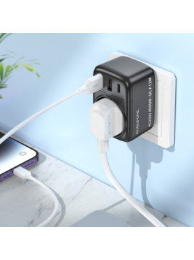 Borofone Πολύπριζο με 2 USB-A και USB-C