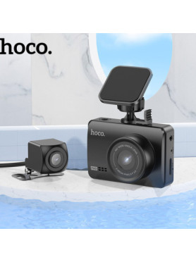 Hoco Σετ Κάμερα DVR Αυτοκινήτου 1080P με Οθόνη 2.45" WiFi, GPS για Παρμπρίζ &amp; Κάμερα Οπισθοπορείας