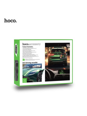 Hoco Σετ Κάμερα DVR Αυτοκινήτου 1080P με Οθόνη 2.45" WiFi, GPS για Παρμπρίζ &amp; Κάμερα Οπισθοπορείας
