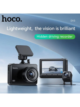 Hoco Σετ Κάμερα DVR Αυτοκινήτου 1080P με Οθόνη 2.45" WiFi, GPS για Παρμπρίζ &amp; Κάμερα Οπισθοπορείας