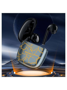 Awei T28 Pro Earbud Bluetooth Handsfree Ακουστικά με Θήκη Φόρτισης Ice Crack Orange