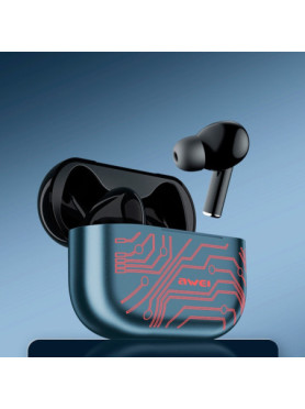 Awei T29 Pro In-ear Bluetooth Handsfree Ακουστικά με Θήκη Φόρτισης Ice Crack Blue