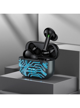 Awei T29 Pro In-ear Bluetooth Handsfree Ακουστικά με Θήκη Φόρτισης Ice Crack Blue