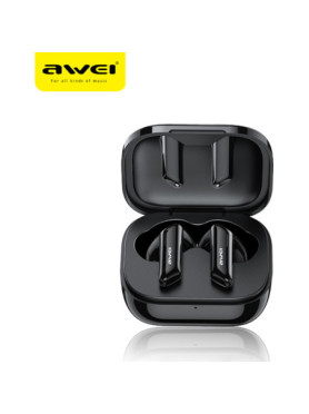 Awei T36 Earbud Bluetooth Handsfree Ακουστικά με Αντοχή στον Ιδρώτα και Θήκη Φόρτισης Μαύρα