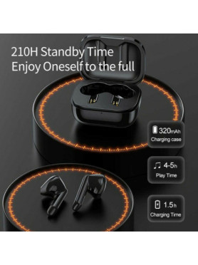 Awei T36 Earbud Bluetooth Handsfree Ακουστικά με Αντοχή στον Ιδρώτα και Θήκη Φόρτισης Μαύρα