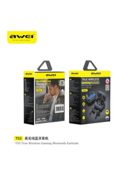 Awei T53 In-ear Bluetooth Handsfree Ακουστικά με Θήκη Φόρτισης Μαύρα
