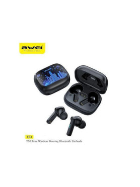 Awei T53 In-ear Bluetooth Handsfree Ακουστικά με Θήκη Φόρτισης Μαύρα