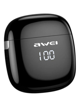 Awei T28P In-ear Bluetooth Handsfree Ακουστικά με Αντοχή στον Ιδρώτα και Θήκη Φόρτισης Μαύρα