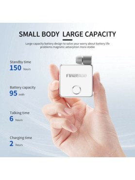 Fineblue F1 In-ear Bluetooth Handsfree Ακουστικό Πέτου Λευκό