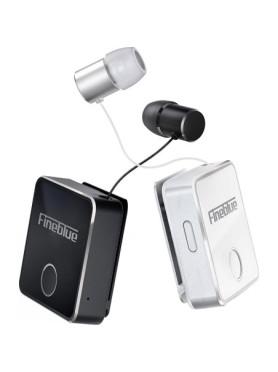 Fineblue F1 In-ear Bluetooth Handsfree Ακουστικό Πέτου Λευκό