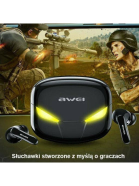 Awei T35 In-ear Bluetooth Handsfree Ακουστικά με Αντοχή στον Ιδρώτα και Θήκη Φόρτισης Μαύρα