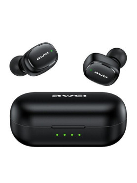 Awei T13 Pro In-ear Bluetooth Handsfree Ακουστικά με Αντοχή στον Ιδρώτα και Θήκη Φόρτισης Μαύρα