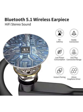 ΥΥΚ525 In-ear Bluetooth Handsfree Ακουστικό με Θήκη Φόρτισης Μαύρο