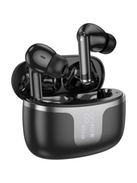 Hoco EQ10 In-ear Bluetooth Handsfree Ακουστικά με Θήκη Φόρτισης Μαύρα