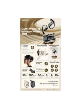 Remax OpenBuds P10 Bluetooth Handsfree Ακουστικά με Αντοχή στον Ιδρώτα και Θήκη Φόρτισης Μαύρα