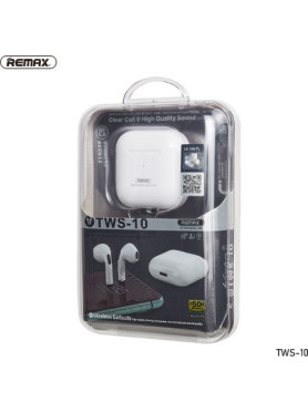 Remax TWS-10i Earbud Bluetooth Handsfree Ακουστικά με Αντοχή στον Ιδρώτα και Θήκη Φόρτισης Λευκά