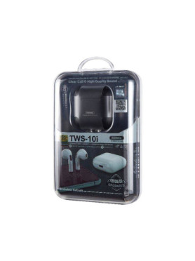 Remax TWS-10i Earbud Bluetooth Handsfree Ακουστικά με Αντοχή στον Ιδρώτα και Θήκη Φόρτισης Μαύρα
