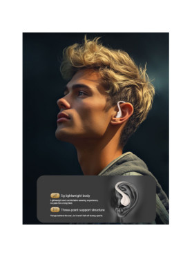 WK WS-03 Open Ear Bluetooth Handsfree Ακουστικά με Θήκη Φόρτισης Μπεζ