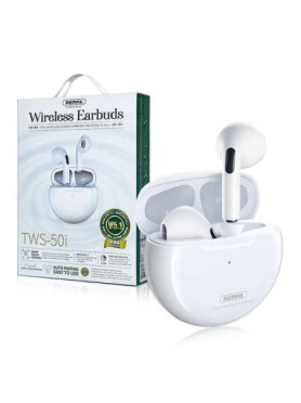 Remax TWS-50I Earbud Bluetooth Handsfree Ακουστικά με Θήκη Φόρτισης Λευκά