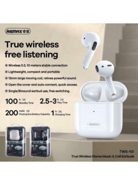 Remax TWS-10i Earbud Bluetooth Handsfree Ακουστικά με Αντοχή στον Ιδρώτα και Θήκη Φόρτισης Ασημί