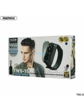 Remax TWS-15 In-ear Bluetooth Handsfree Ακουστικά με Θήκη Φόρτισης Μαύρα