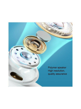 WK TWS V31 Earbud Bluetooth Handsfree Ακουστικά με Θήκη Φόρτισης Λευκά