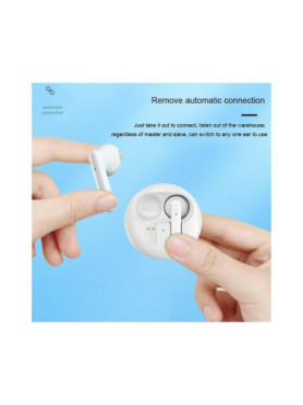 WK TWS V31 Earbud Bluetooth Handsfree Ακουστικά με Θήκη Φόρτισης Λευκά