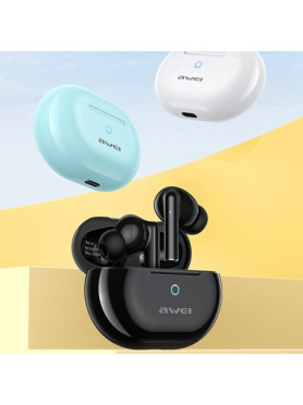 Awei T61 In-ear Bluetooth Handsfree Ακουστικά με Θήκη Φόρτισης Μαύρα