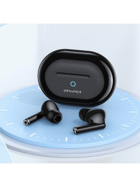 Awei T61 In-ear Bluetooth Handsfree Ακουστικά με Θήκη Φόρτισης Μαύρα