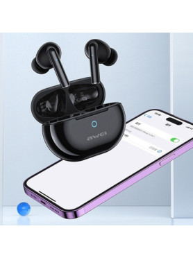 Awei T61 In-ear Bluetooth Handsfree Ακουστικά με Θήκη Φόρτισης Μαύρα