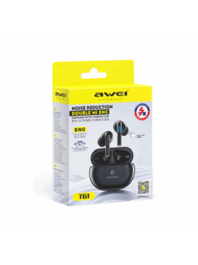 Awei T61 In-ear Bluetooth Handsfree Ακουστικά με Θήκη Φόρτισης Μαύρα