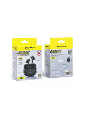 Awei T61 In-ear Bluetooth Handsfree Ακουστικά με Θήκη Φόρτισης Λευκά
