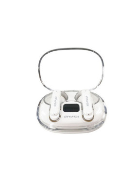 Awei T86 In-ear Bluetooth Handsfree Ακουστικά με Θήκη Φόρτισης Λευκά