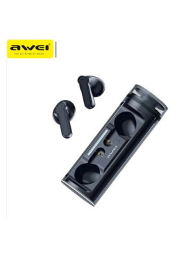 Awei T77 Earbud Bluetooth Handsfree Ακουστικά με Θήκη Φόρτισης Μαύρα
