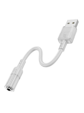 Hoco Aux Usb Μετατροπέας 3.5mm female σε 3.5mm female Γκρι