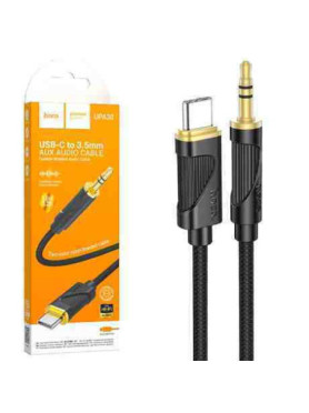Hoco Upa30 Braided USB 2.0 Cable USB-C male - 3.5mm Μαύρο 1m