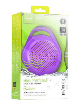 Hoco HC24 Ηχείο Bluetooth 5W με Ραδιόφωνο και Διάρκεια Μπαταρίας έως 4 ώρες Μωβ