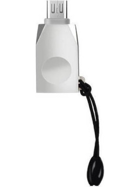 Hoco Μετατροπέας micro USB male σε USB-A female Ασημί (HOC-UA10m-S)