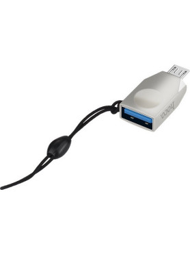 Hoco Μετατροπέας micro USB male σε USB-A female Ασημί (HOC-UA10m-S)