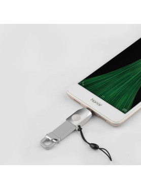 Hoco Μετατροπέας micro USB male σε USB-A female Ασημί (HOC-UA10m-S)