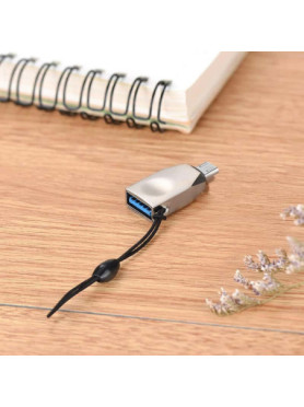 Hoco Μετατροπέας micro USB male σε USB-A female Ασημί (HOC-UA10m-S)