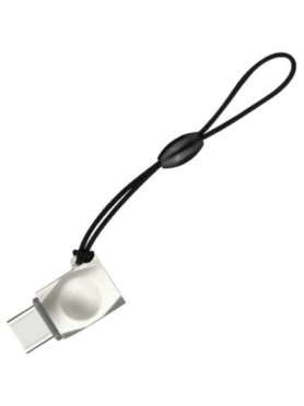 Hoco UA8 Μετατροπέας USB-C male σε micro USB female Ασημί