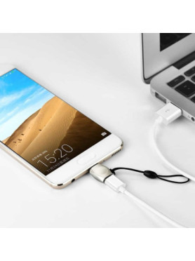Hoco UA8 Μετατροπέας USB-C male σε micro USB female Ασημί